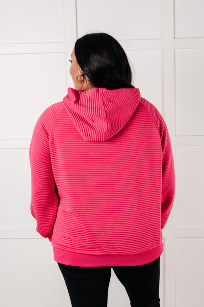 Crosswalk Textured Hoodie in Rose