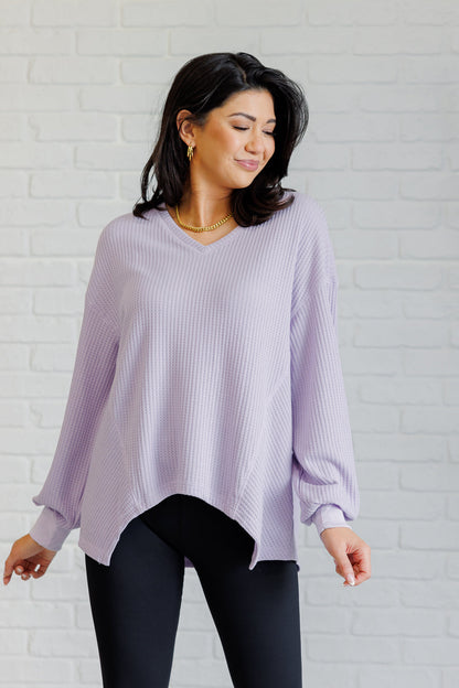 Good Things Are Coming V-Neck Top in Lavender