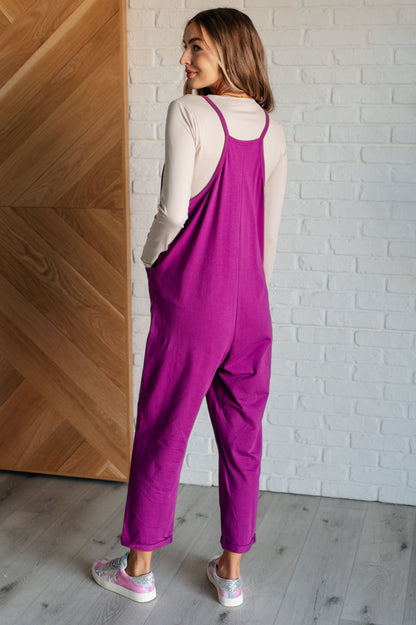 Totally Me Spaghetti Strap Jumpsuit in Light Plum