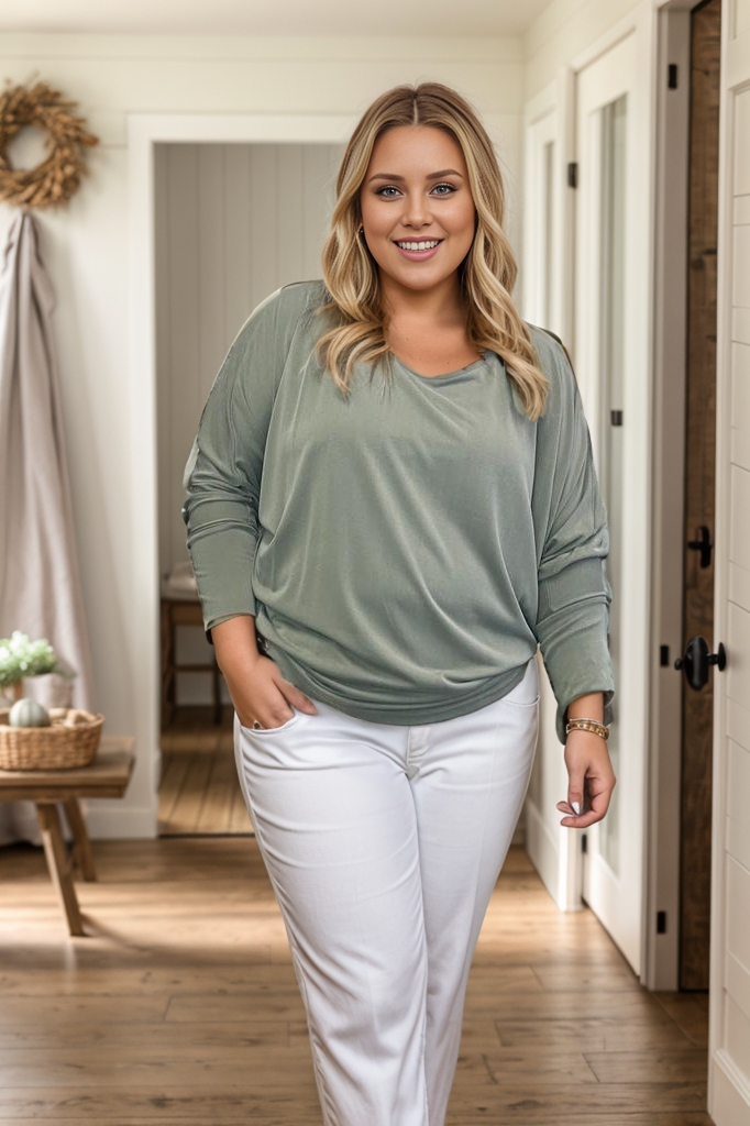 Dusty Olive Long Sleeve Dolman